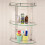 Living And Home (3 Tier, 20*20cm) Corner Shower Caddy Glass Storage Wall Shelf Rack Bathroom Organizer 1