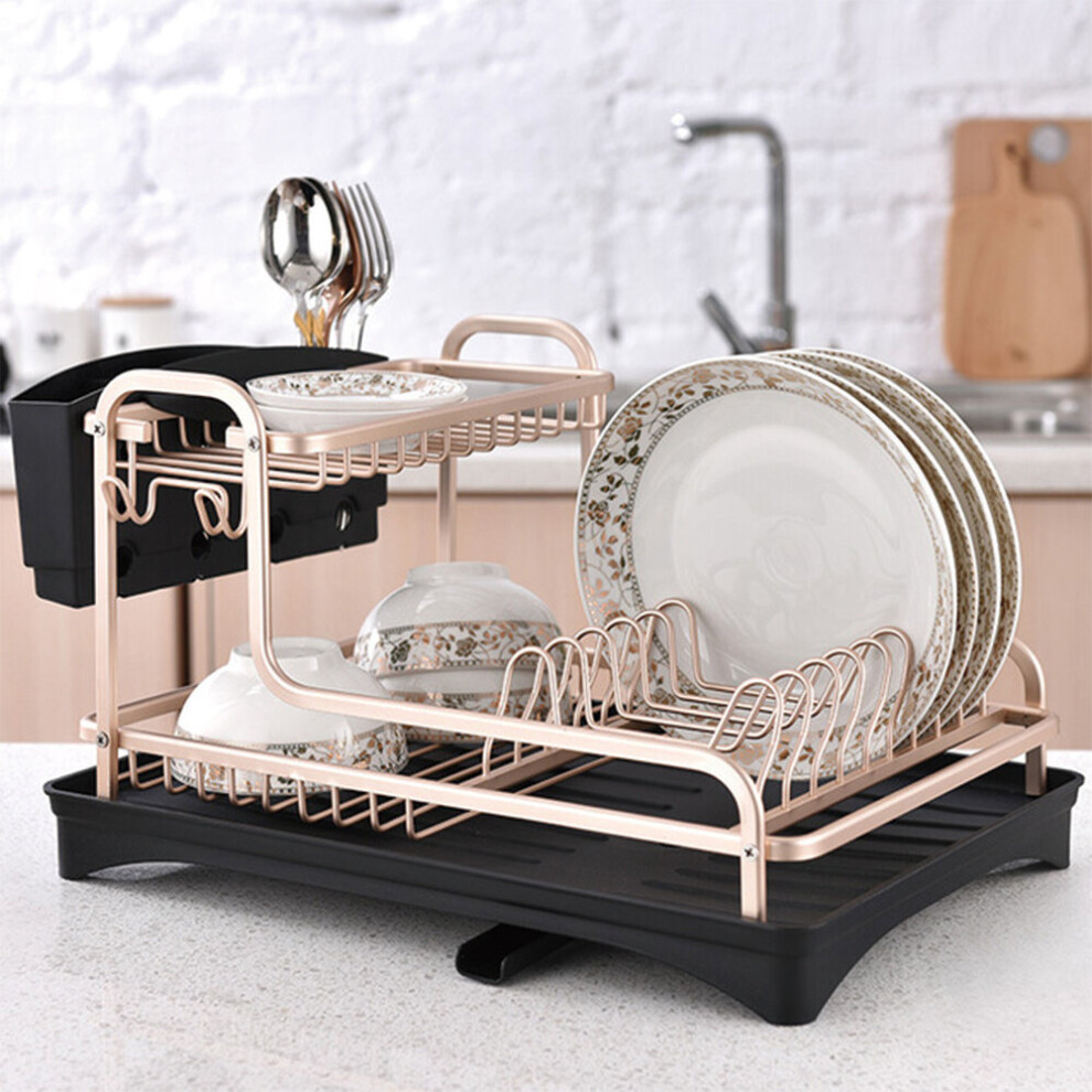 Kitchen Dish Drainer Rack with Drip Tray Holder Plate Rack