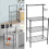 Living And Home 4 Tier Kitchen Storage Rack Shelf Organiser with Hooks 7