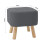 Living And Home Modern Upholstered Footstool Square Pouffe Stool Wooden Legs 3