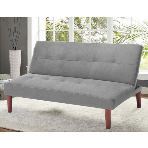 Living And Home (Grey) Modern Fabric Padded Convertible Sofa Bed 1