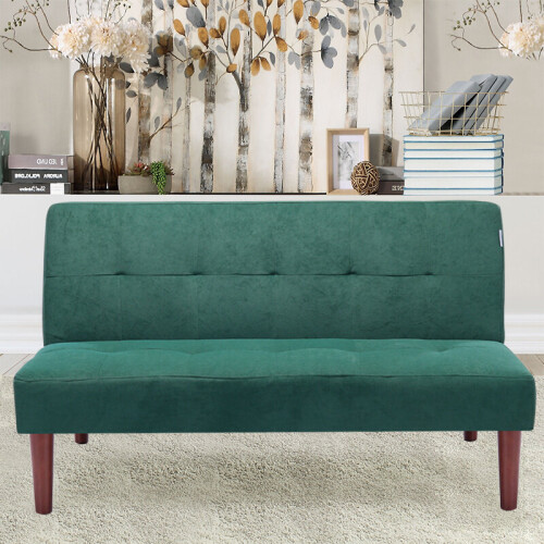 Living And Home (Green) Modern Fabric Padded Convertible Sofa Bed 1