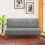 Living And Home (Grey) Modern Fabric Padded Convertible Sofa Bed 1