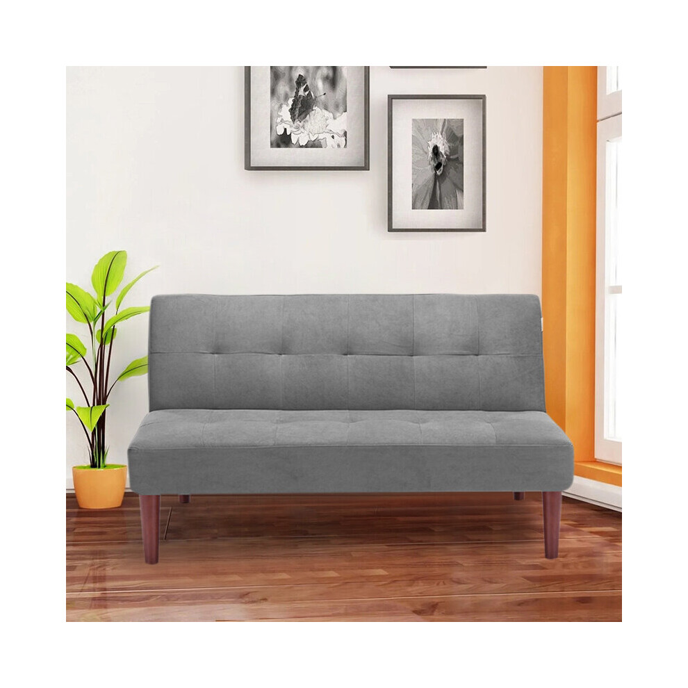 (Grey) Modern Fabric Padded Convertible Sofa Bed