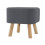 Living And Home Modern Upholstered Footstool Square Pouffe Stool Wooden Legs 5