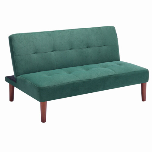 Living And Home (Green) Modern Fabric Padded Convertible Sofa Bed 2