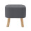 Living And Home Modern Upholstered Footstool Square Pouffe Stool Wooden Legs 6
