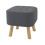 Living And Home Modern Upholstered Footstool Square Pouffe Stool Wooden Legs 4