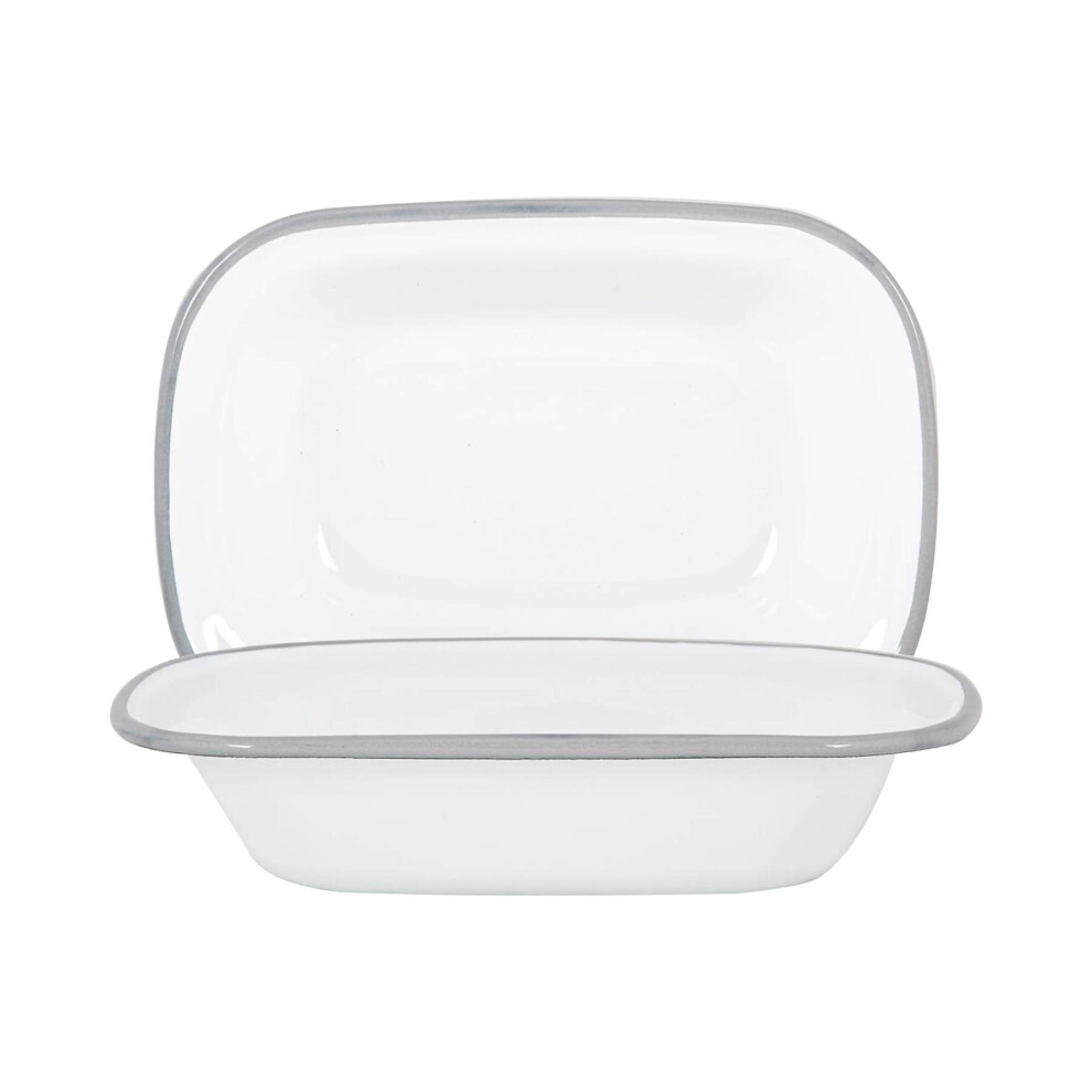 White Enamel Pie Dishes 20cm Pack Of 2