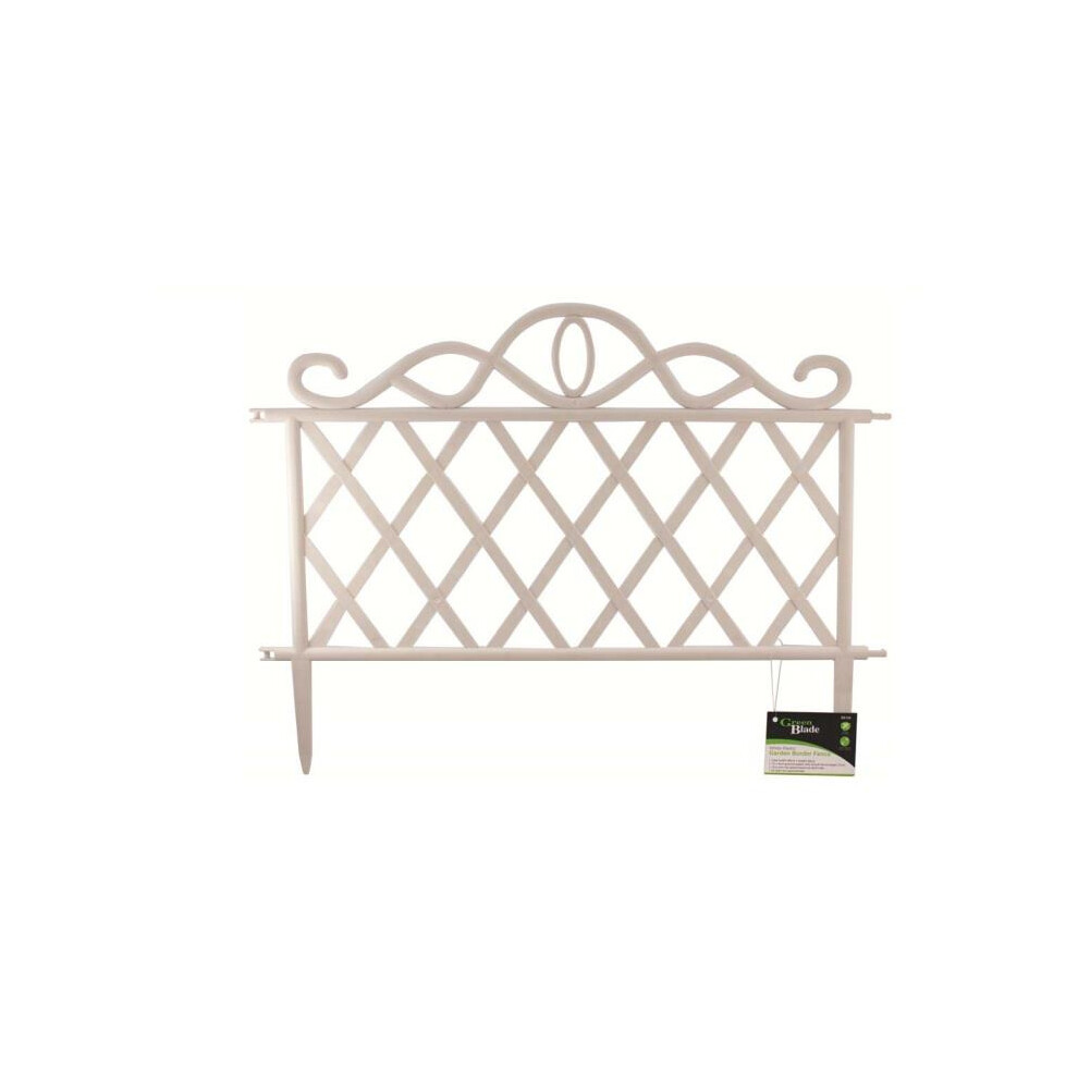 Samuel Alexander 6 Pack Of Plastic White Garden Border Lawn Patio Flower Bed Fences - Cream - Image 7