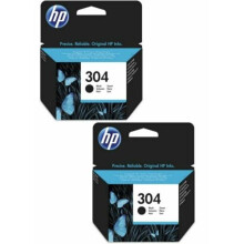 (2 x HP304 Black) HP 304 Black/Colour Ink Cartridges For DeskJet HP 2632, 2620 2622 2630 2632 2633 2634, 3720 3730 3732 3733 3735 3750 3760 3762 3764, HP ENVY 5010 5020