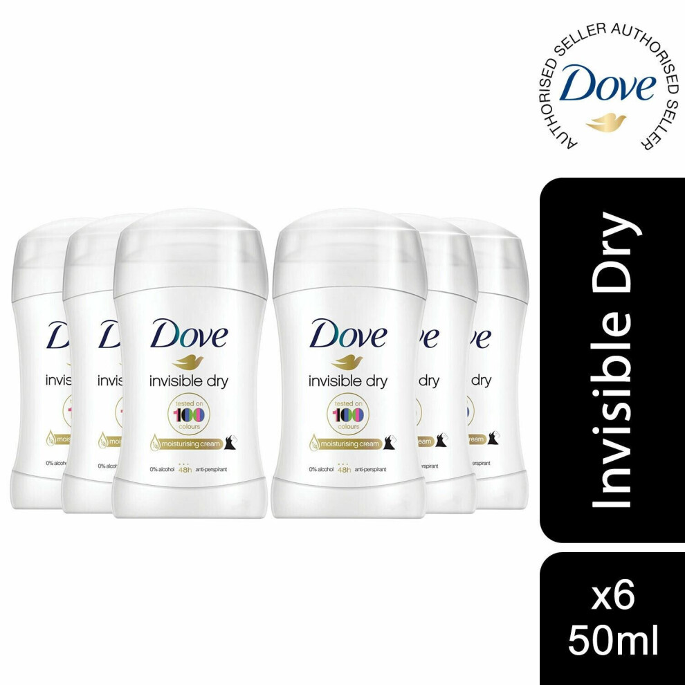 Dove Invisible Dry Anti-Perspirant Deodorant Stick 40ml (Pack of 6)