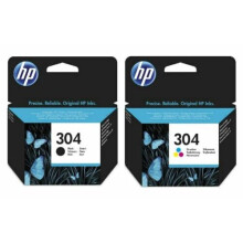 (1 HP304 Black & Tri Colour) HP 304 Black/Colour Ink Cartridges For DeskJet HP 2632, 2620 2622 2630 2632 2633 2634, 3720 3730 3732 3733 3735 3750 3760 3762 3764, HP ENVY 5010 5020
