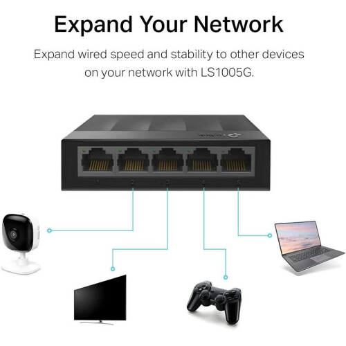 TP-LINK TP-Link Litewave 5 Port Gigabit Ethernet Switch,Desktop Ethernet Splitter,Plastic Case,Unshielded Network Switch,Plug & Play,Fanless Quiet,Unmanaged 2