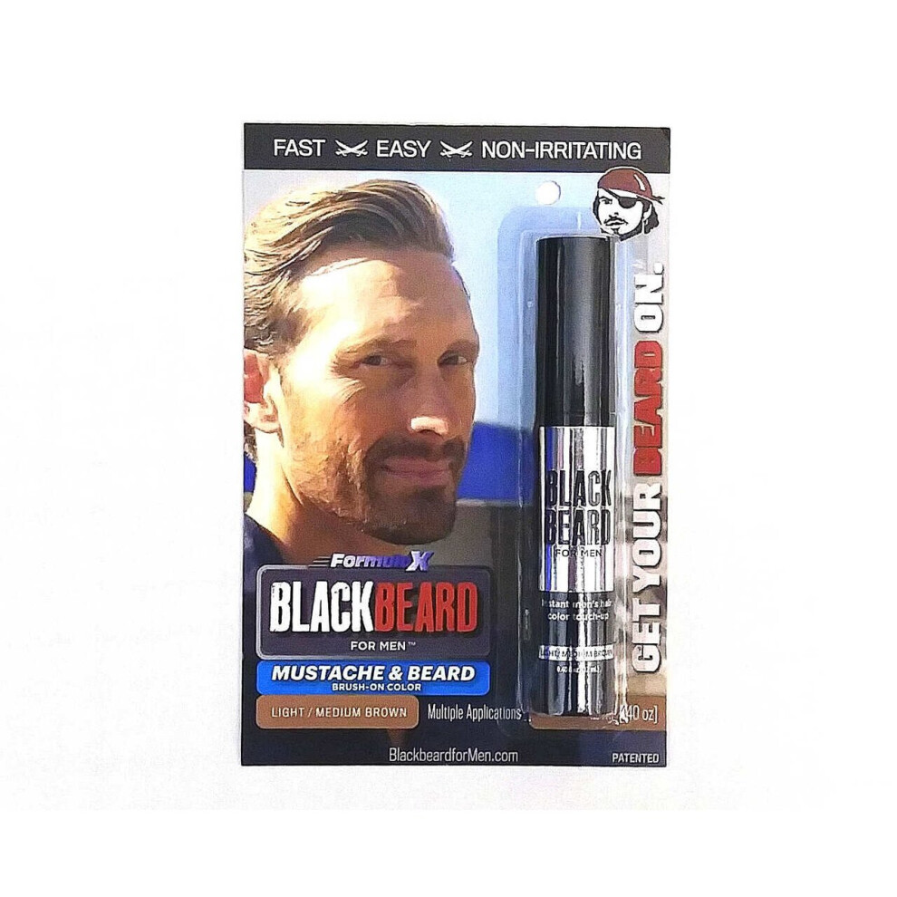 Photos - Razor / Razor Blade Blackbeard for Men Brush-on Beard & Mustache Color Light/Medium Brown BBFM6PK