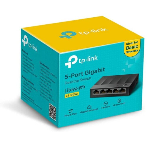 TP-LINK TP-Link Litewave 5 Port Gigabit Ethernet Switch,Desktop Ethernet Splitter,Plastic Case,Unshielded Network Switch,Plug & Play,Fanless Quiet,Unmanaged 1