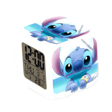 7 Color Changing Stitch LED Digital Thermometer Glowing Alarm Clock