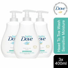 3pk Baby Dove Head to Toe Sensitive Moisture Body Wash, 400ml