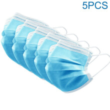 5 piezas de mascarillas faciales desechables de 3 capas para uso dental