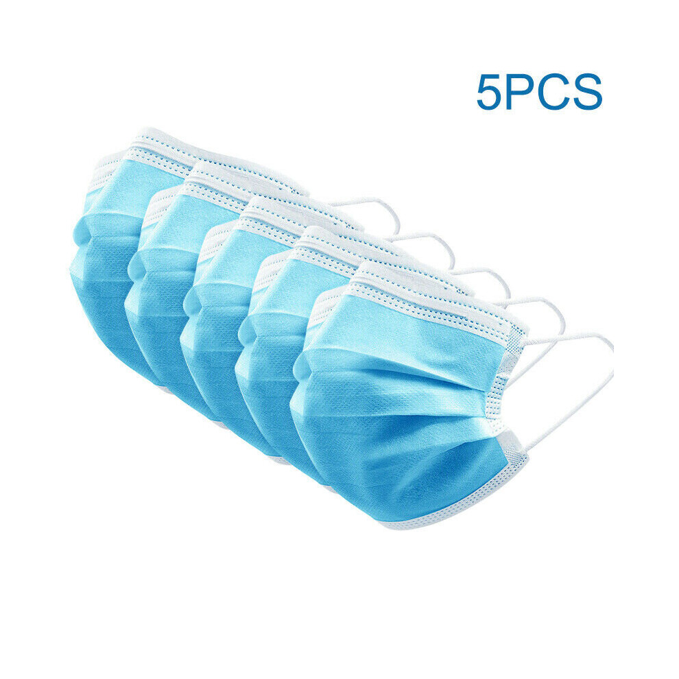 5Pcs Disposable Face Masks 3 Ply Dental Mask Covering 683546250995
