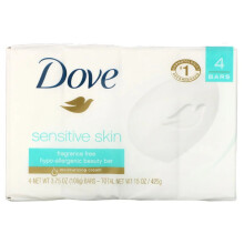 Dove, Skønhed Bar Soap, Sensitive Hud, Parfume Frit, 4 Barer, 3,75 oz (106 g) Hver