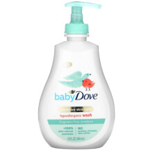 Dove, Bébé, Soin pour Peau Sensible, Lave Hypoallergénique, Sans Parfum, 13 fl oz (384 ml)
