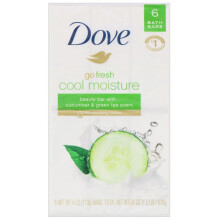 Dove go fresh Beauty Bar, Gurka och Grönt Te 4 Ounce, 6 Bar