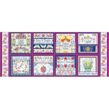 Gypsy Dreams Butterfly Sayings 8 Panel 100% Cotton Print Fabric