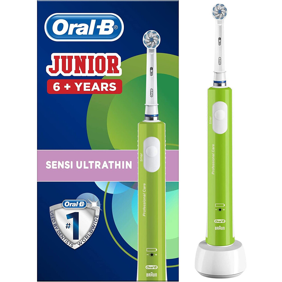 (Junior Green) Oral-B Junior Kids Electric Rechargeable Toothbrush for Children Age 6-13