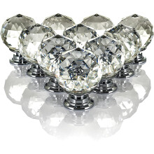 Crystal Diamond Cupboard 10Pc Drawer Door Knobs Wardrobe Furniture Pull Handle Drawer Cupboards