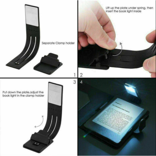 USB Rechargeable LED Book Reading Light Flexible Clip On Lamp 1