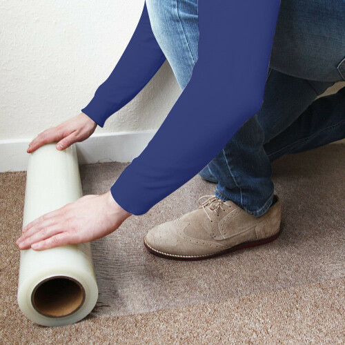 100M Carpet Floor Protector Self Adhesive Clear Roll Protection Cover 2