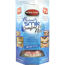 Instant Smile Comfort Fit Flex Cosmetic Teeth, Natural Shade, Comfortable Upper Veneer, 1 Size Fits Most