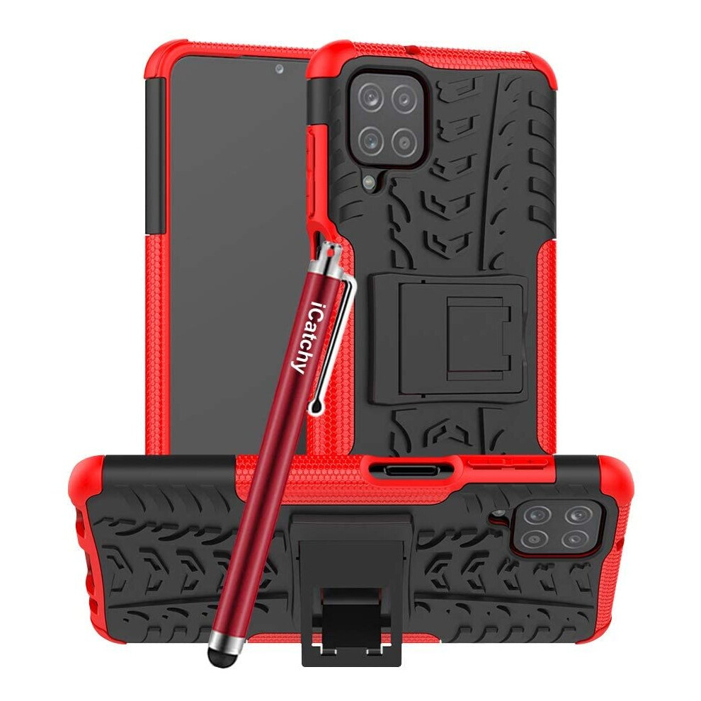 (Red) For Samsung Galaxy A12 Shockproof Case