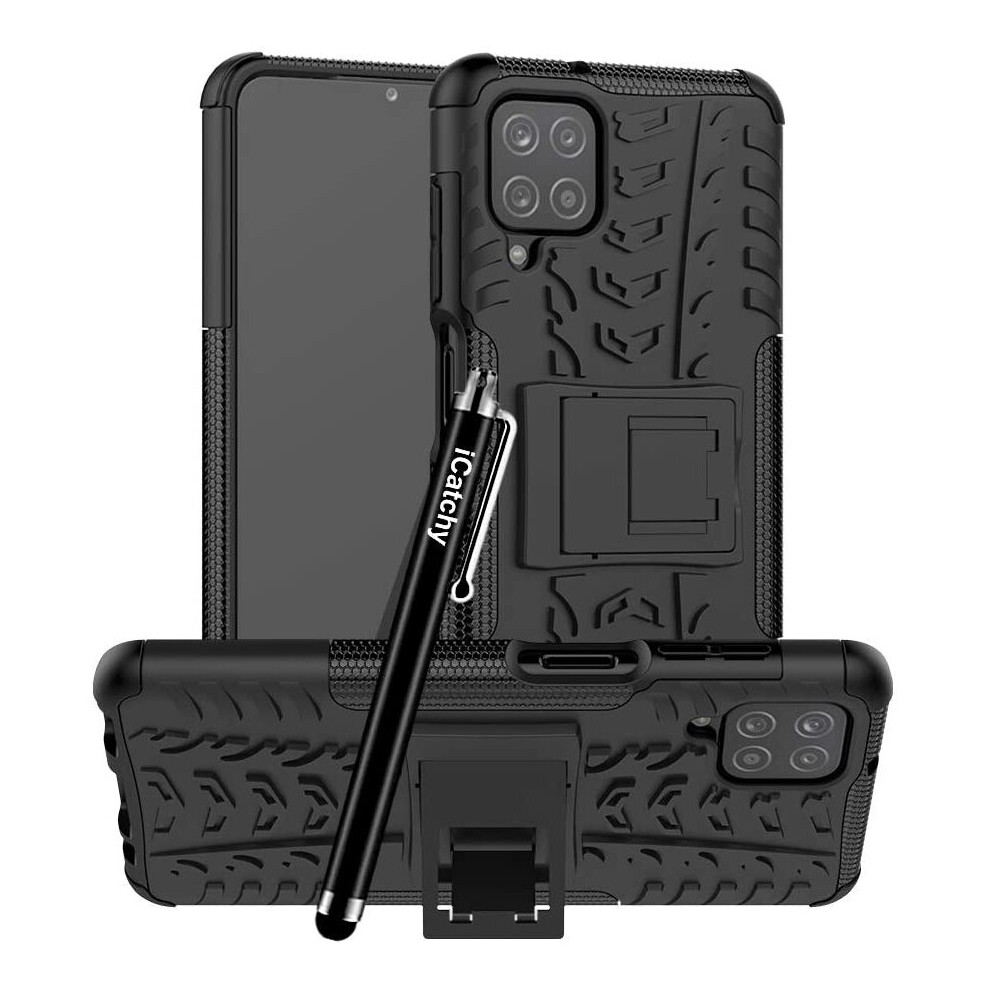 (Black) For Samsung Galaxy A12 Shockproof Case