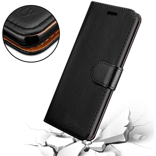 (Black) For Samsung Galaxy A12 Leather Case 1