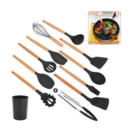 Silicone cooking utensils and kitchenware set non-stick cooking tools