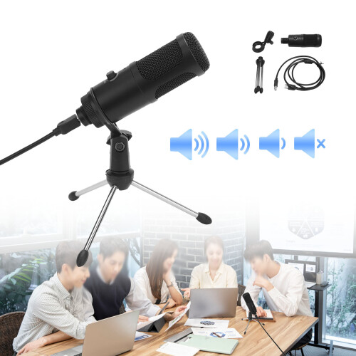 Microphone w/ Tripod Stand USB Condenser Computer Game Chat Studio