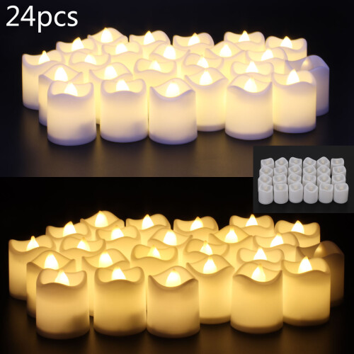 24PCS LED κερί τσάι φως μπαταρίας Flameless Ραντεβού Γάμος Διακόσμηση γάμου 1