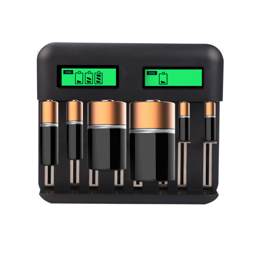8 Slot Intelligent Battery USB For AA AAA C D Rechargeable Batteries