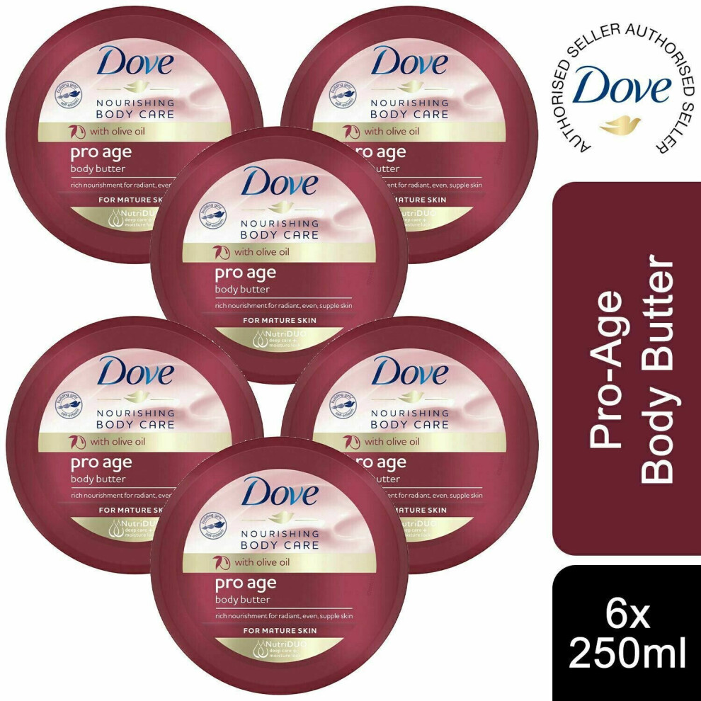 6 Pack Dove Nourishing Secrets Visible Glow Pro Age Body Butter 250ml