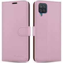 (Rose Gold) For Samsung Galaxy A12 Leather Case