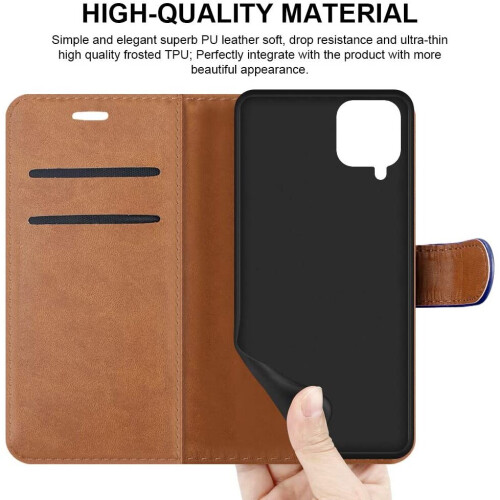 (Blue) For Samsung Galaxy A12 Leather Case 2