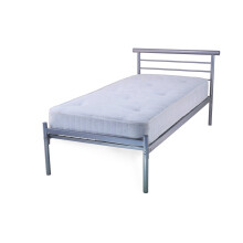 (Small Double) Contract Metal Bed Frame Silver - Strong Mesh Base