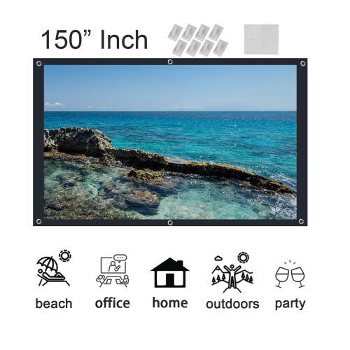 Portable Fabric Matte White Projector Projection Screen Home UK