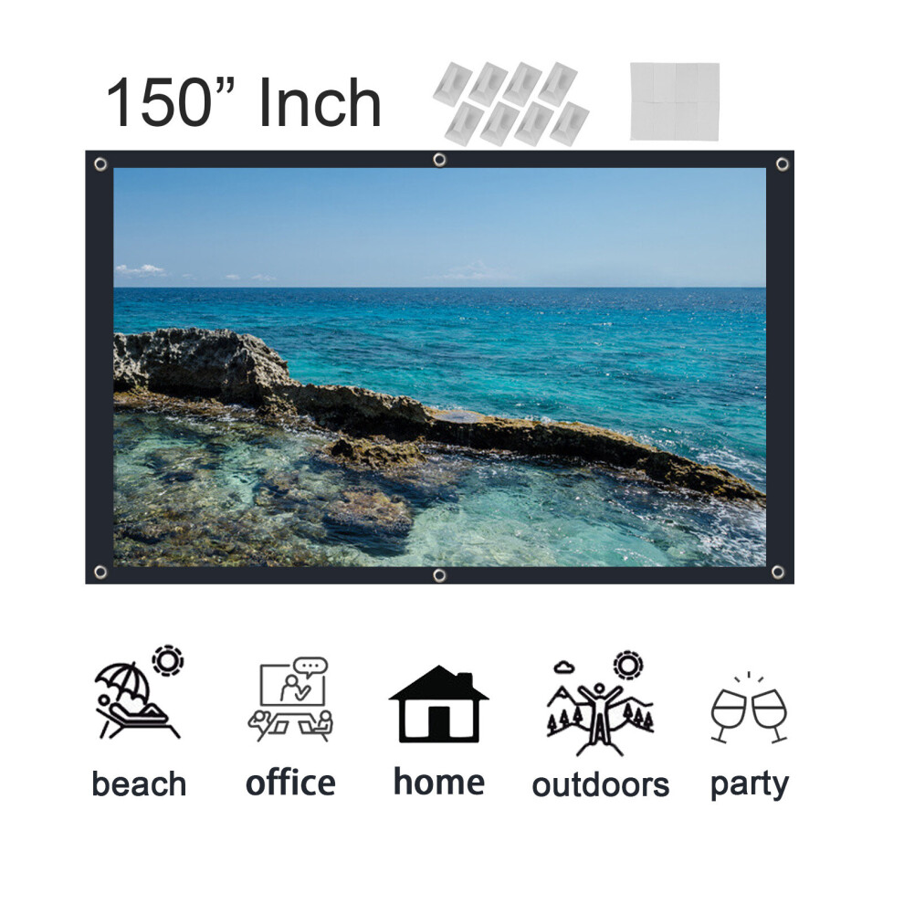 Portable Fabric Matte White Projector Projection Screen Home UK