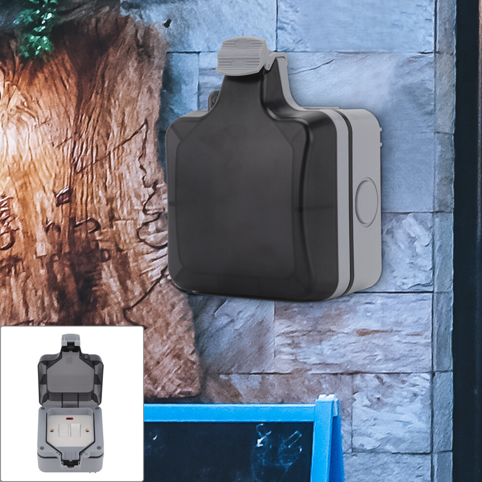 BoîTier De Prise De Courant éTanche Pour L'extéRieur Avec Interrupteur 13A-image