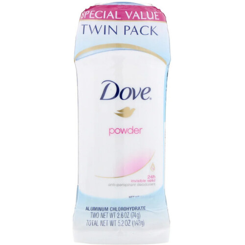 Dove Dove, Invisible Solid Deodorant, Powder, 2 Pack, 74g Each