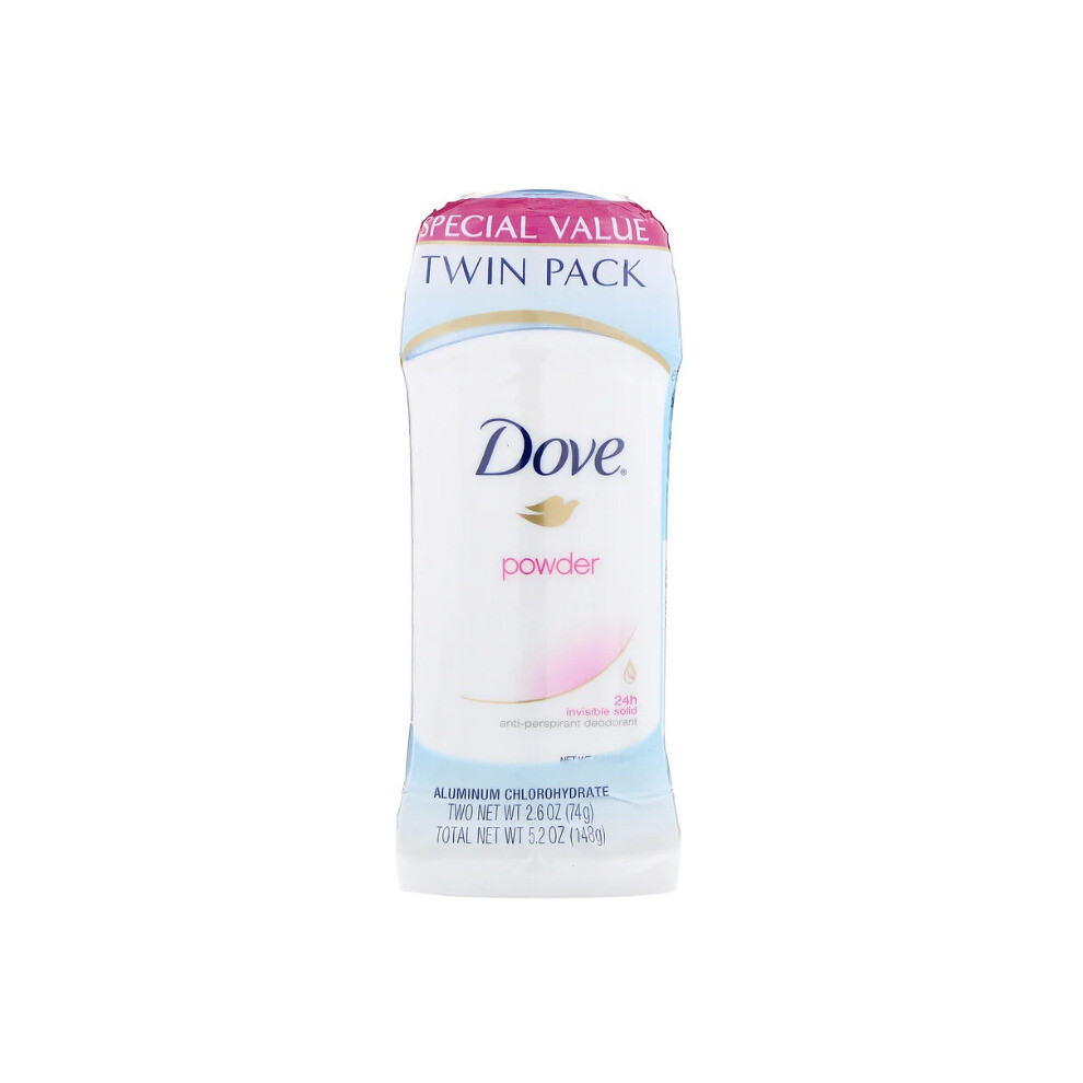 Dove, Invisible Solid Deodorant, Powder, 2 Pack, 74g Each