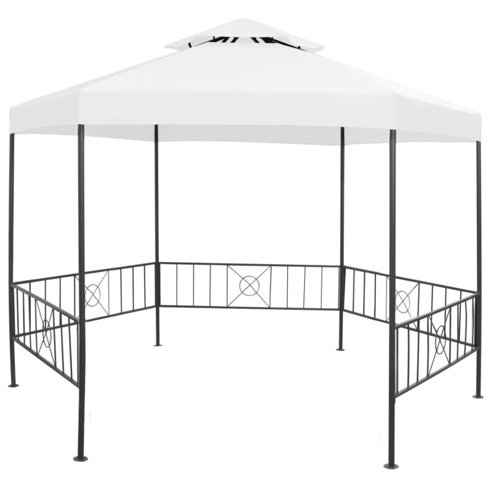 vidaXL Garden Gazebo 323x275x265 Cm White 180 g/mÂ² Garden Patio Canopy Shelter